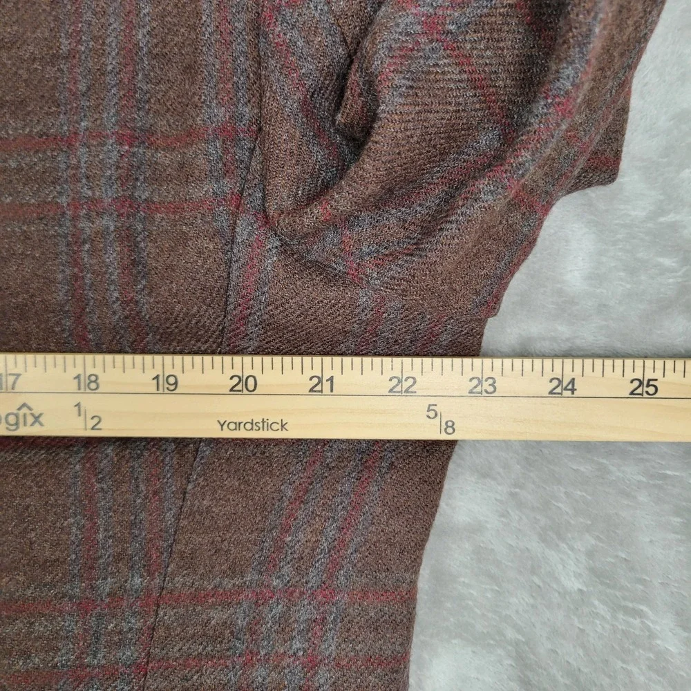 Jos A Bank 1905 Men's Blazer 42R Brown Red Plaid Wool Slim Fit Sport Coat Jacket
